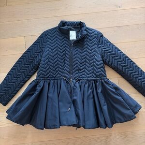 Authentic Moncler NAVY PEPLUM DOWN JACKET SIZE 2